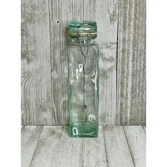 Vintage Italian Green Hermetic Wavy Bottle - Picture 2 of 10